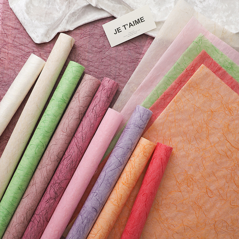Flower Xunliyun Dreamy Paper Hemp Silk Fiber Paper High Quality Dreamy Macaron Paper Handmade DIY Flower Wrapping Art Paper