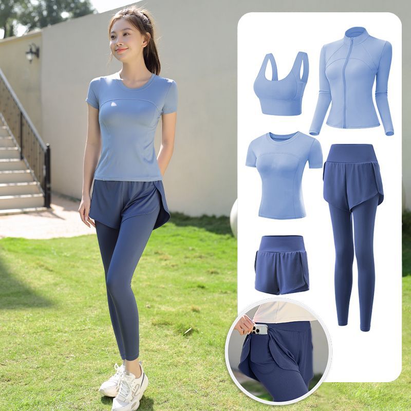 Yoga suit set women's 2025 new flesh covering style running suit women's morning running sports fitness quick-drying suit