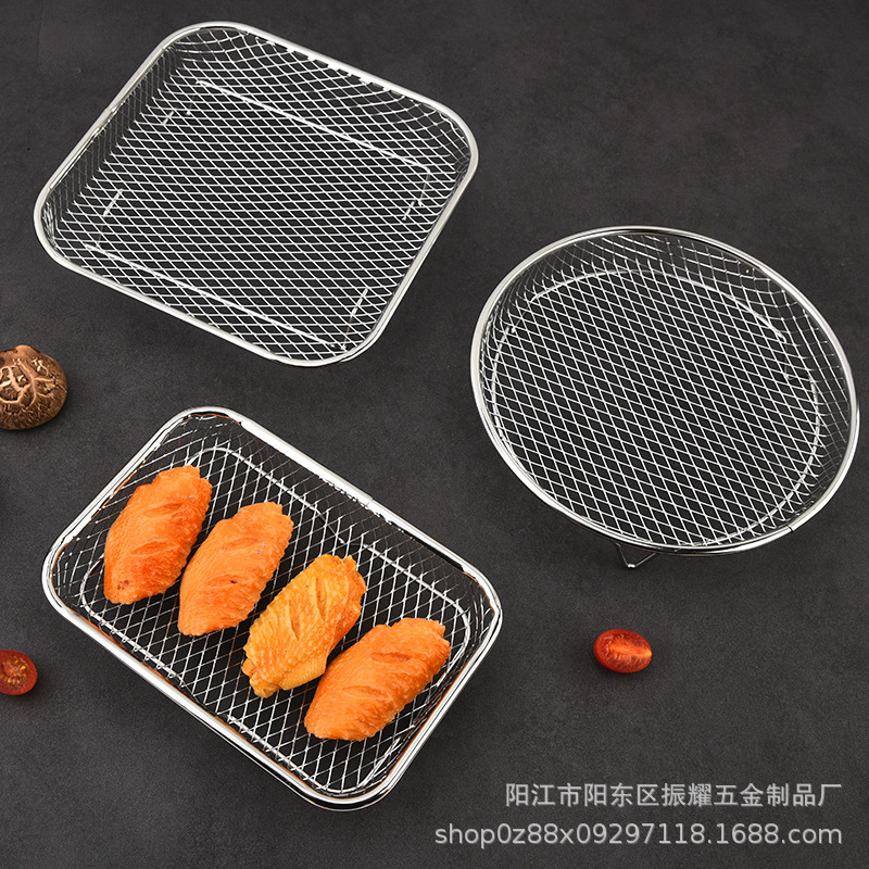 Multifunctional Air Fryer 304 Stainless Steel Edging Process Accessories Grill Steam Rack Multi-Layer Universal Kitchen Utensils