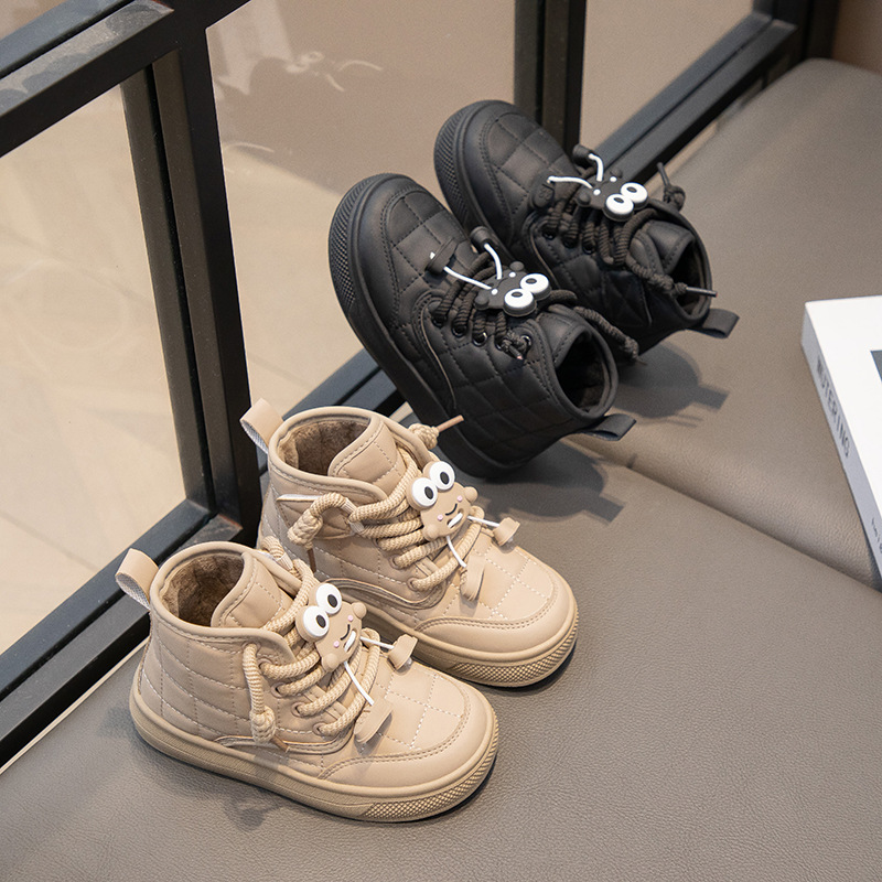 Children's Cotton Shoes 2024 Winter New Boys' Baby Shoes Girls' fleece-lined Warm Cotton Boots Children's Straight Snow Boots