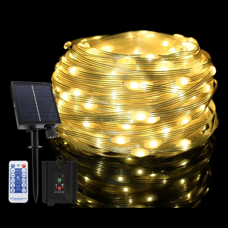 Led solar leather line atmosphere lights outdoor scenic spot holiday lights street courtyard decoration lights string lighting lights
