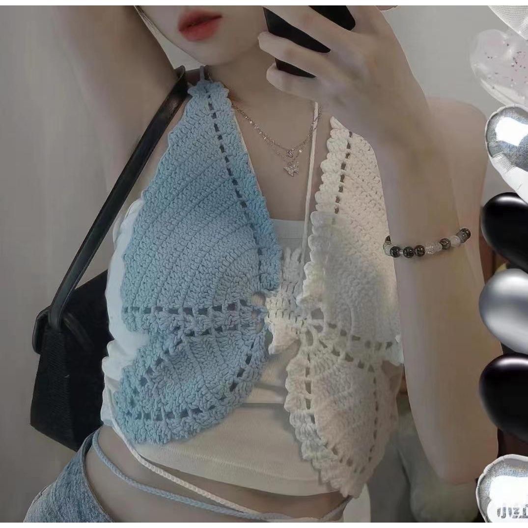 Trendy Fashion Sexy Butterfly Strap Material Kit Tiktok Xiaohongshu Same Style Handmade Crochet Material Spicy Girl Style