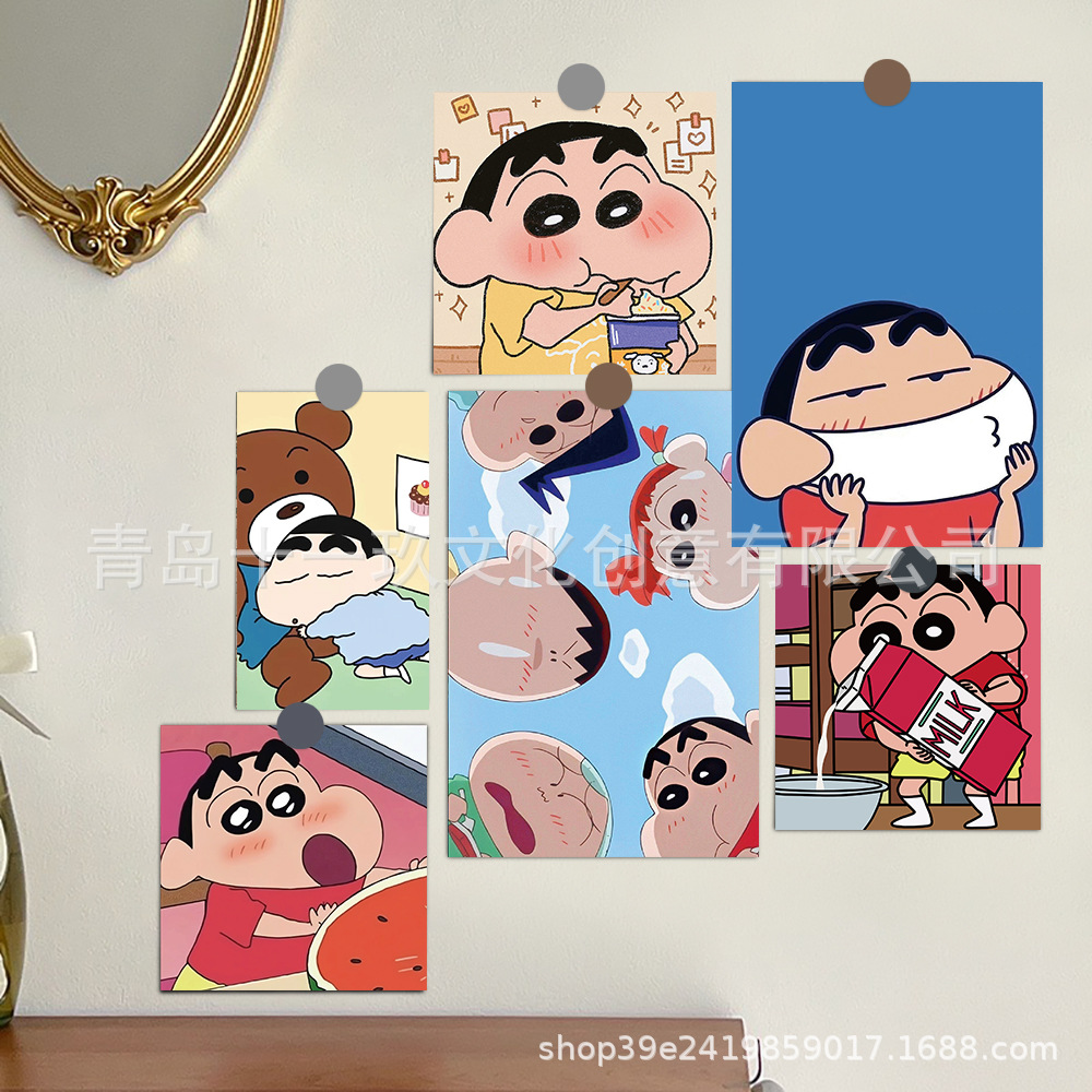 Picture of 15 cartoon cute crayon small new card message card postcard indoor bedroom wall decoration wall sticker