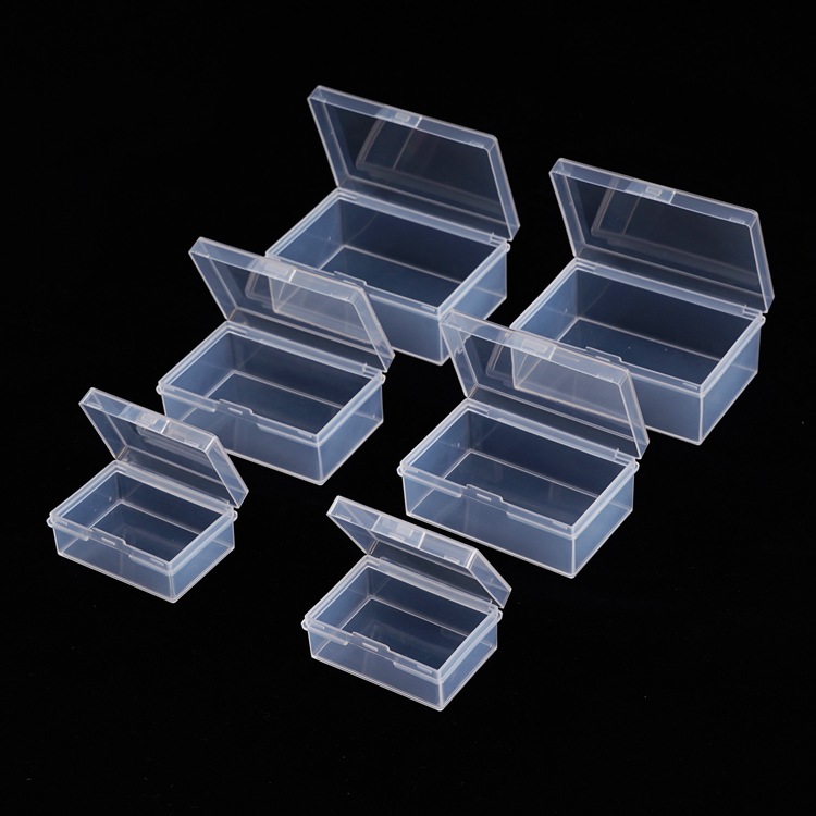 Rectangular transparent plastic box with lid pp parts box parts hardware tools product storage box sample box wholesale