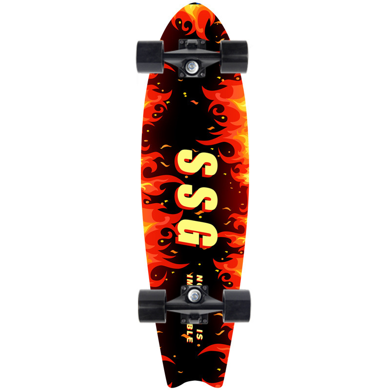 Picture of 28 inch maple small fish Board children Brush Street road beginners four-wheel skateboard single rocker skateboard