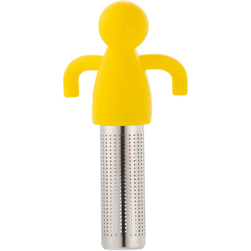 Picture of Creative 304 stainless steel silicone human-shaped tea strainer tea strainer hanging Cup-type tea residue tea bag strainer