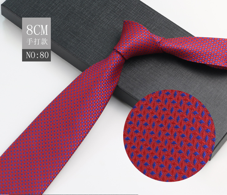 Picture of Men's Tie Business Shirt Stripesd Security Professional Formal Wear Wholesale Plus Logo Manufacturer 8cm Hand-Made