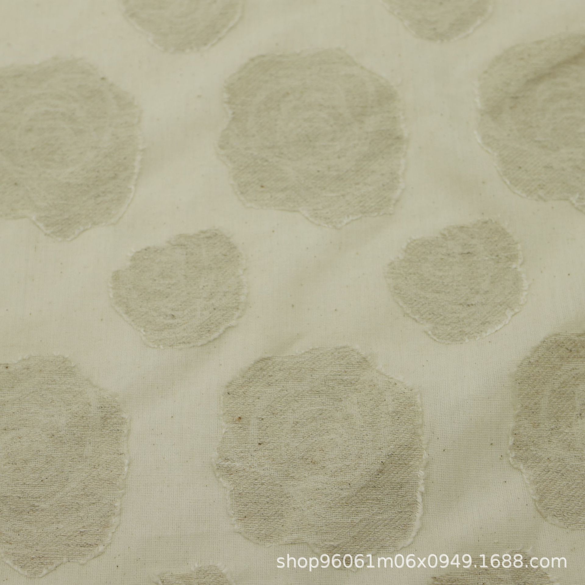 Picture of Factory wholesale linen cotton rose jacquard cut cloth retro art dress overskirt shirt clothing fabric