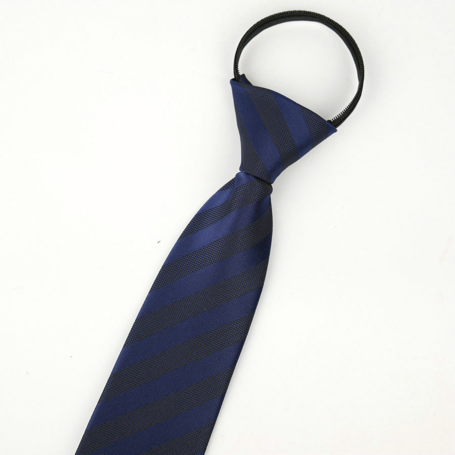 Picture of Men's business formal wear stripe free zipper wholesale lazy tie 8CM logo LOGO factory wholesale