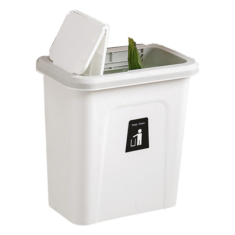 Japanese style wall hanging trash can household square classification trash can Kitchen hanging plastic sanitary bucket in stock