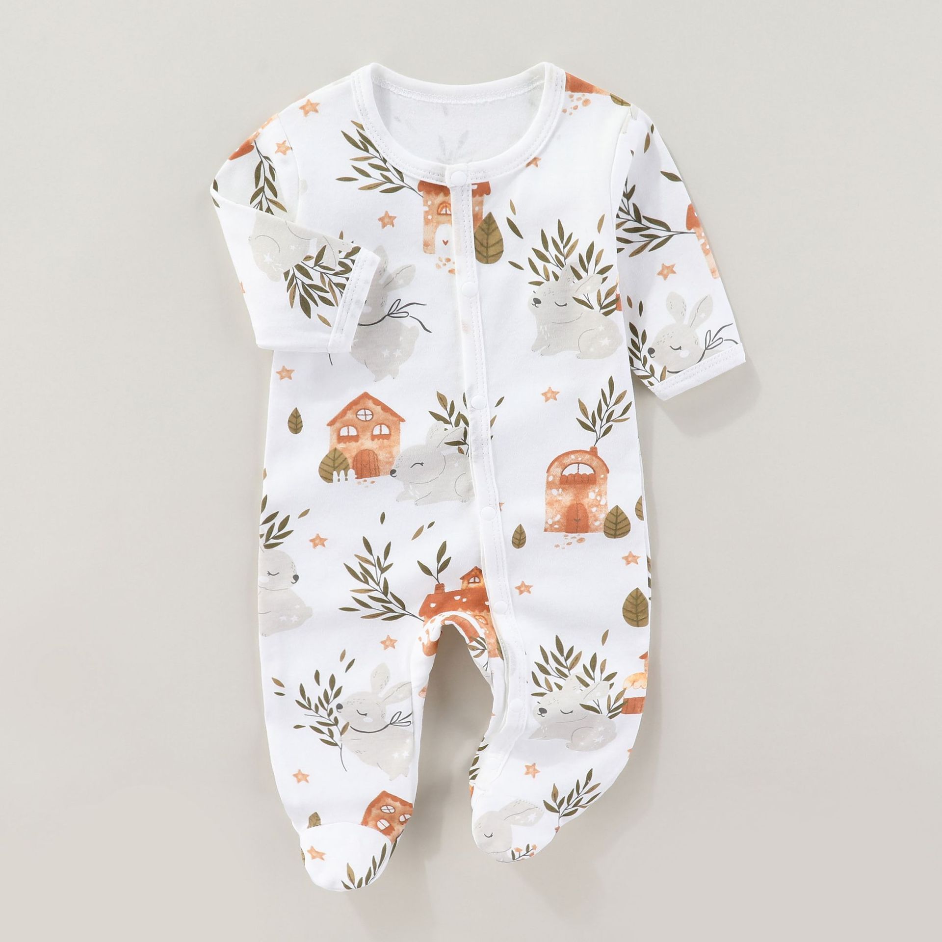 Picture of Baby's jumpsuit cotton newborn clothes spring and autumn and summer children's climbing clothes for newborn babies ha clothes class a monk clothes