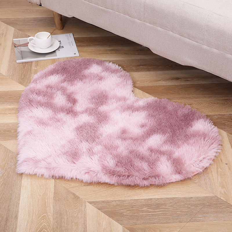 Picture of Modern Simple Silk Fool Love Carpet Bedroom PVpile Carpet Living Room Balcony Plush Mat Cross-border Supply