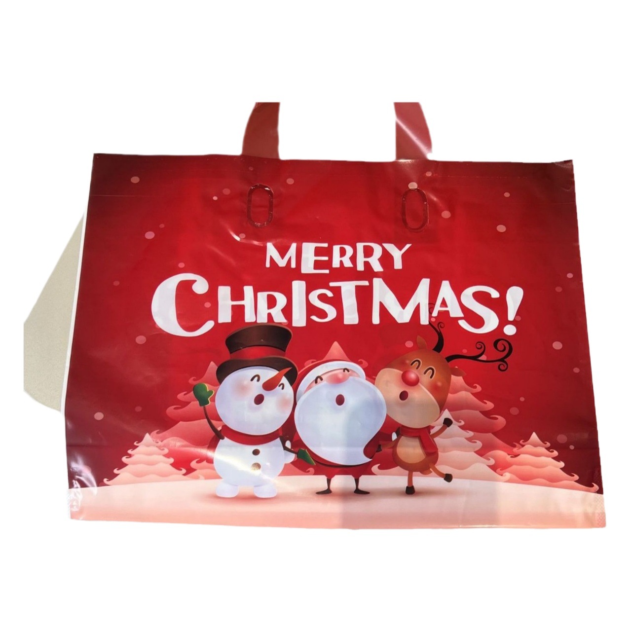 Christmas Gift Packaging Handbag Gift Plastic Packaging Shopping Festive Christmas Eve Souvenir Red