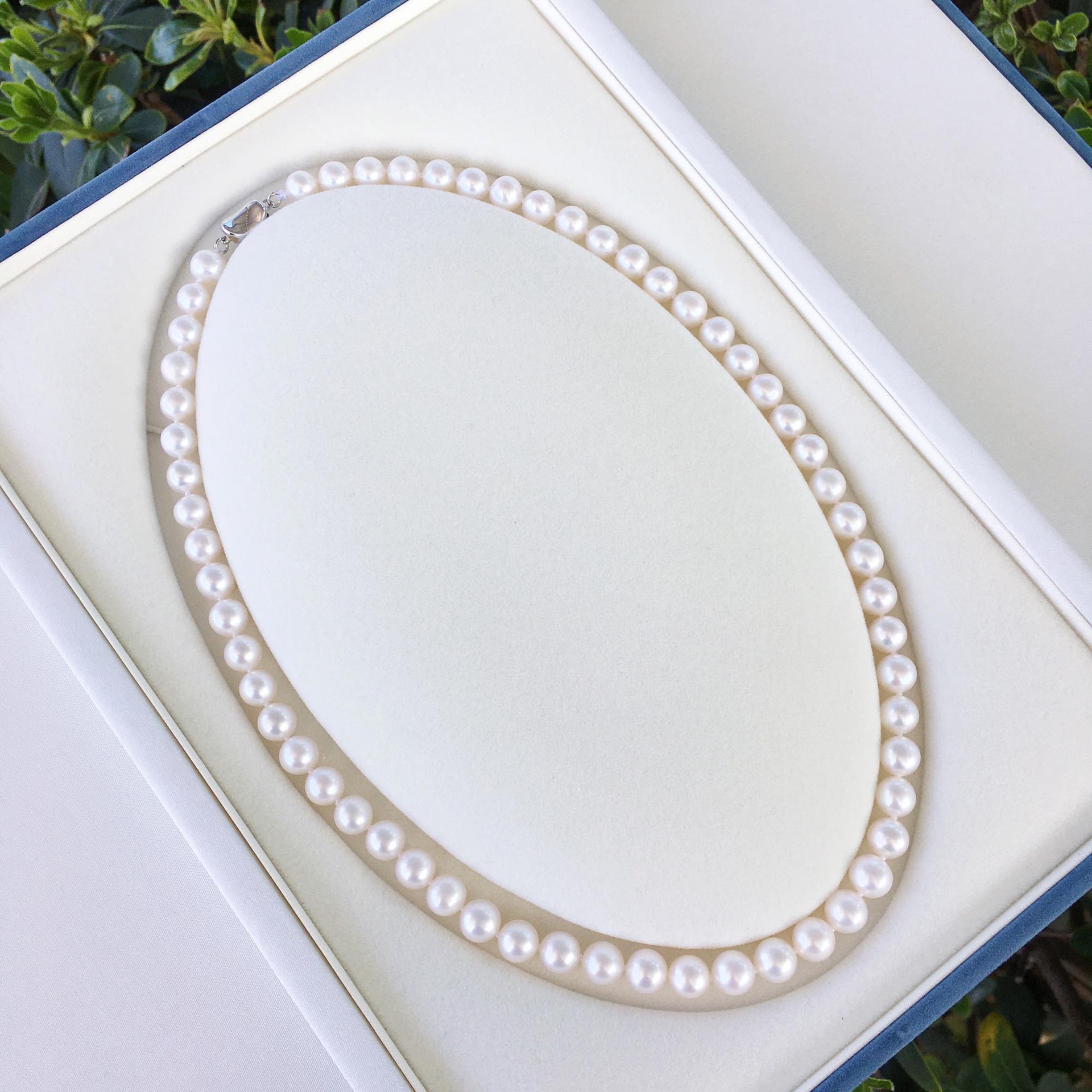 Spring and summer new S925 sterling silver tian ran fresh water nuclear round pearl necklace niche fashion clavicle chain send mother