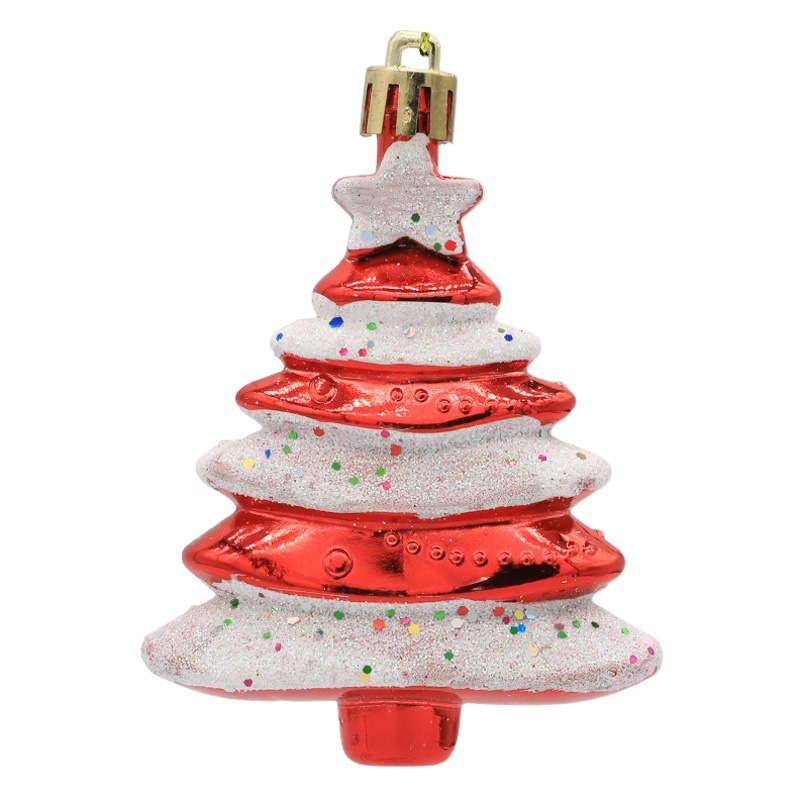 Cross-border wholesale New Christmas ball shaped Christmas tree decoration props Christmas gifts plastic painted Christmas tree