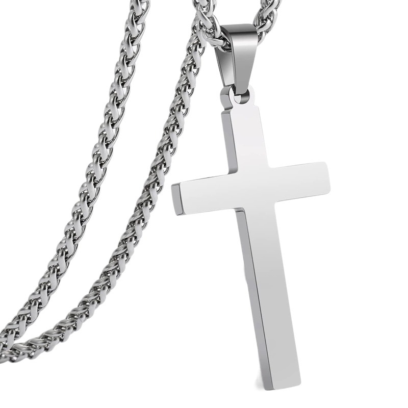 European and American Cross-Border Titanium Steel Personalized Pendants Fashion Jewelry Hip-Hop Stainless Steel Cross Necklace Niche Accessories New Products