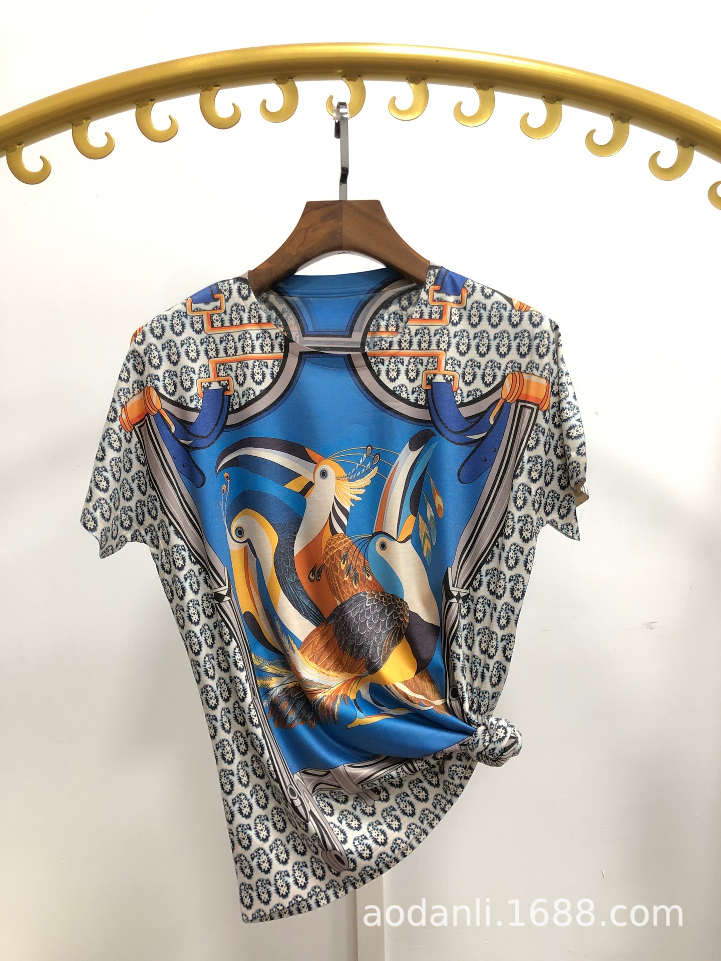 New Summer Cross-border Foreign Trade Women's Clothing Fashion Trend Full-body Printed Baby Cotton Color Pattern Elegant Slim-fit Round