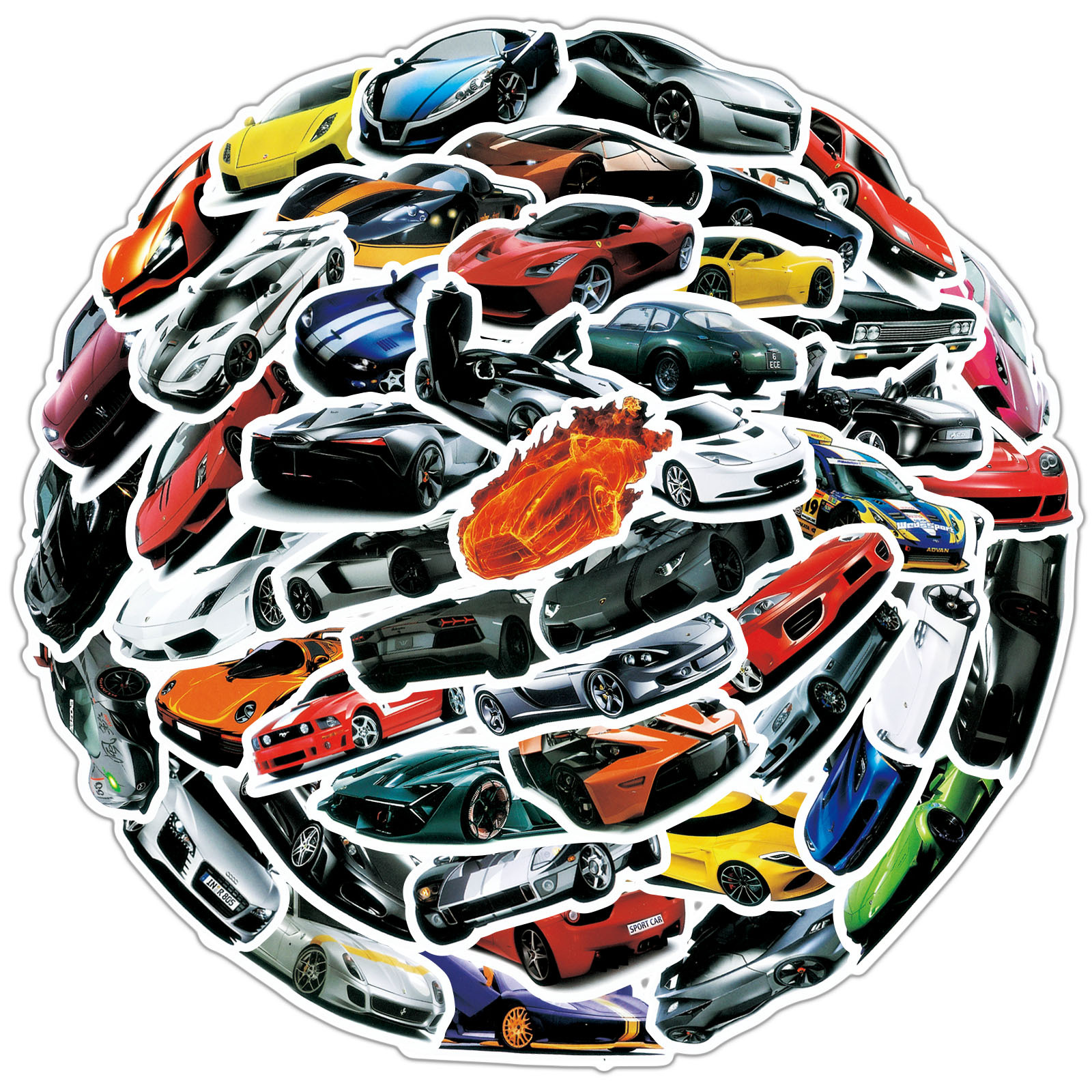 Picture of 50 pieces modified car JDM sports car graffiti stickers water Cup laptop waterproof luggage decorative stickers