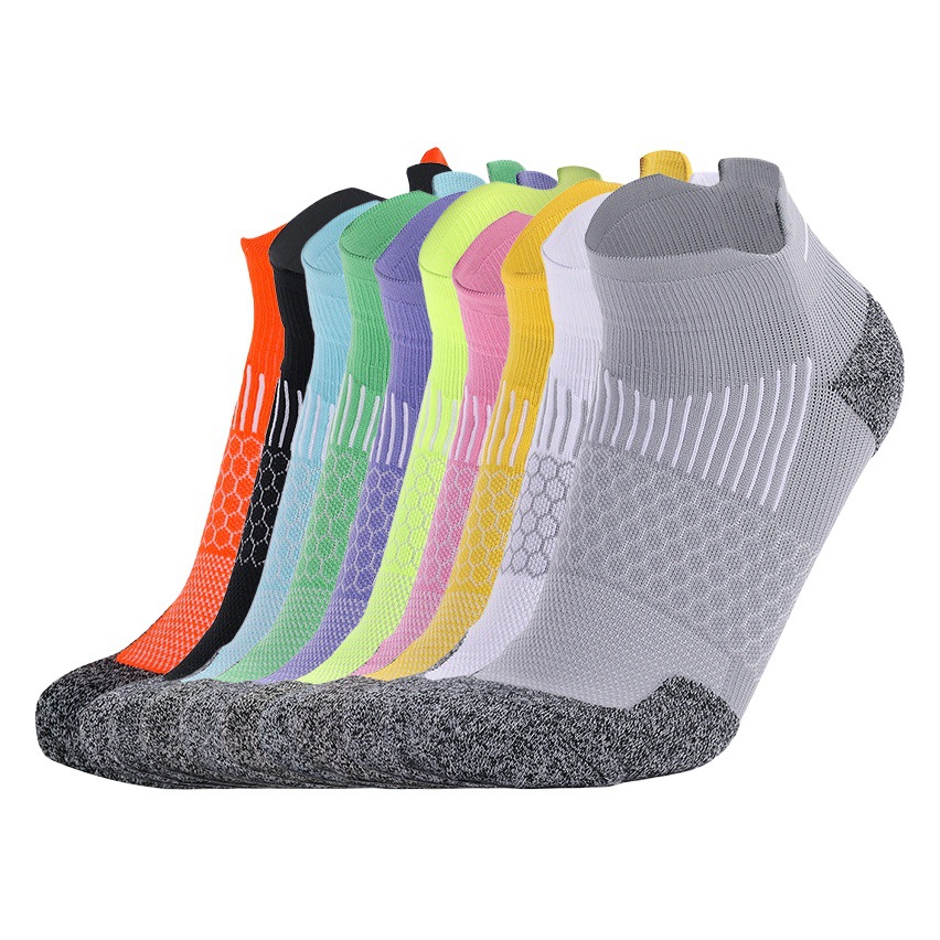 Cross-border Professional Sports Socks Towel Bottom Thickened Foot Arch Pressurized Comfortable Breathable Moisture-absorbing Boat Socks Outdoor Running Socks
