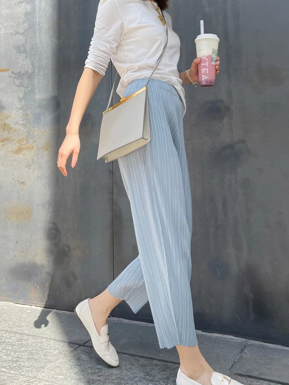 Miyake Basic Harlan Pants Women's 2025 Summer New Slimming Cropped Radish Pants Grandma Casual Pants