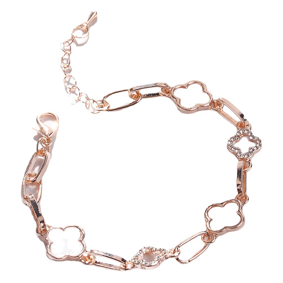 Shake sound flower four-leaf clover bracelet Korean crystal bracelet ladies jewelry manufacturers supply spell Watch Gift