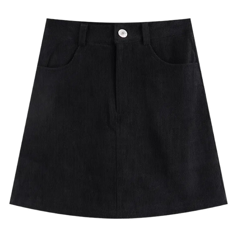 Corduroy Skirt Autumn and Winter Women's 2022 New Hip Skirt High Waist A- Line Skirt Skirt Slimming Skirt One-Step Skirt