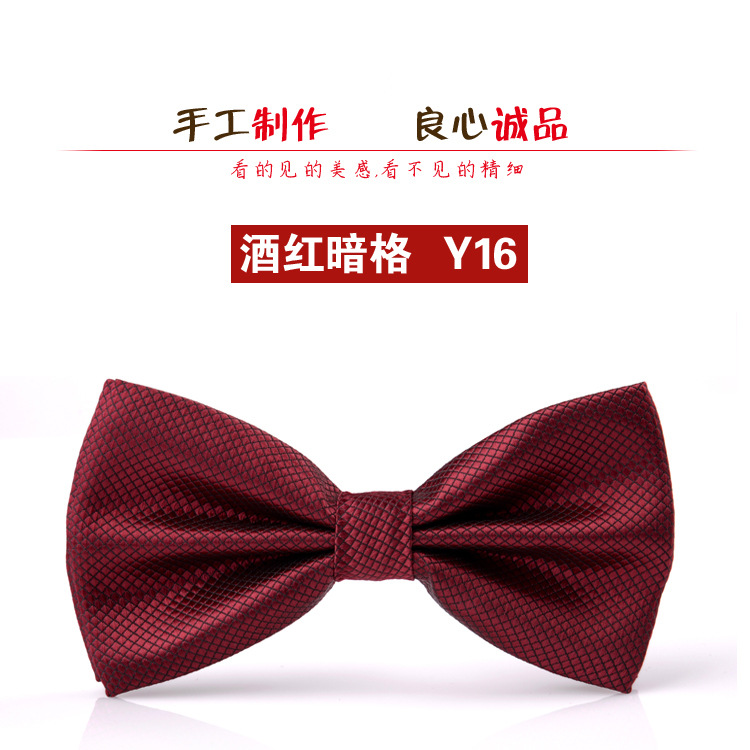 Picture of Bow tie men's wedding wedding groom best man Korean suit wine red red men's bow tie fashion