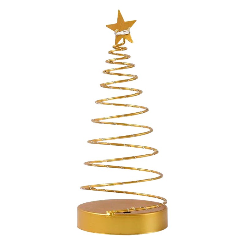 Nordic simple spiral Christmas tree shape wrought iron ornaments creative home desktop study room decoration shooting props