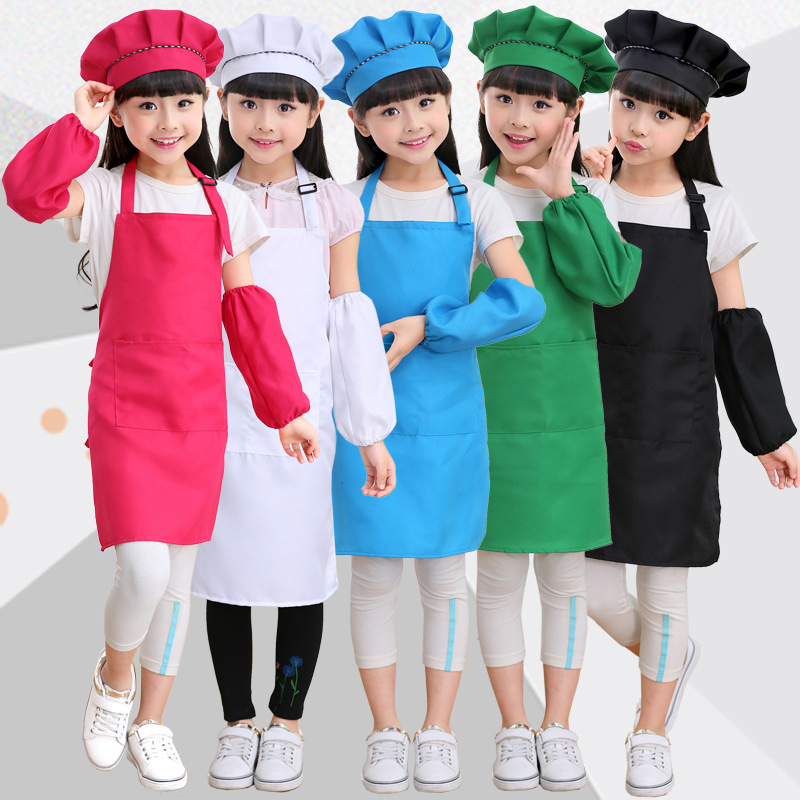 Picture of Primary and Secondary School Students Learn to Cook, Kidsren's Aprons, Customized Logo, Labor Class, Art Painting, Advertising Printing, DIY Wholesale