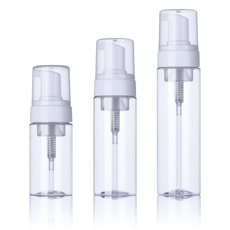 Spot 100 150 200ml transparent foam bottle facial cleanser foaming bottle press sub-packed Mu Si bottle
