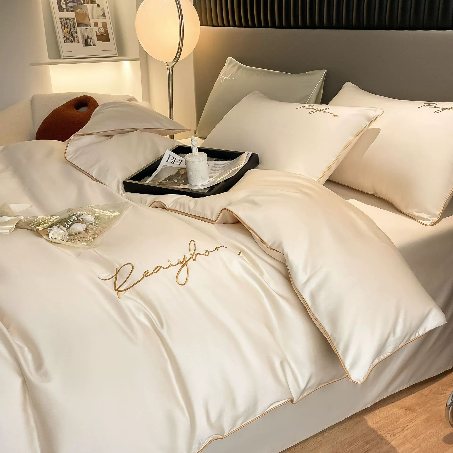 Picture of High-grade sense 120 long-staple cotton bed four-piece cotton cotton light luxury four-season universal quilt cover bed sheet bedding 4