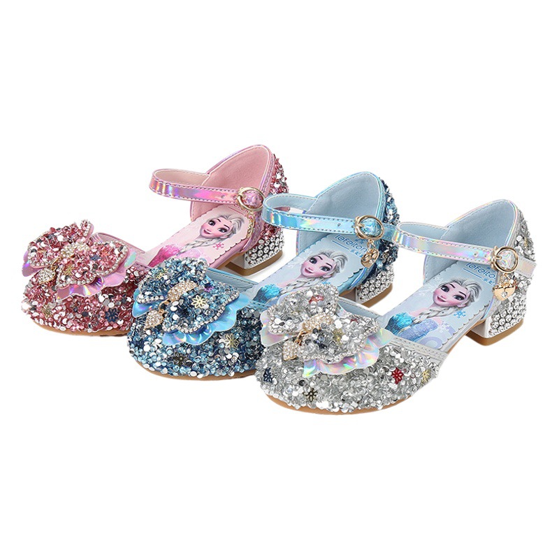 Girls Sandals Summer Fashion New Spring and Autumn Single Shoes Princess Shoes Performance Shoes Little Girl Children Crystal Shoes