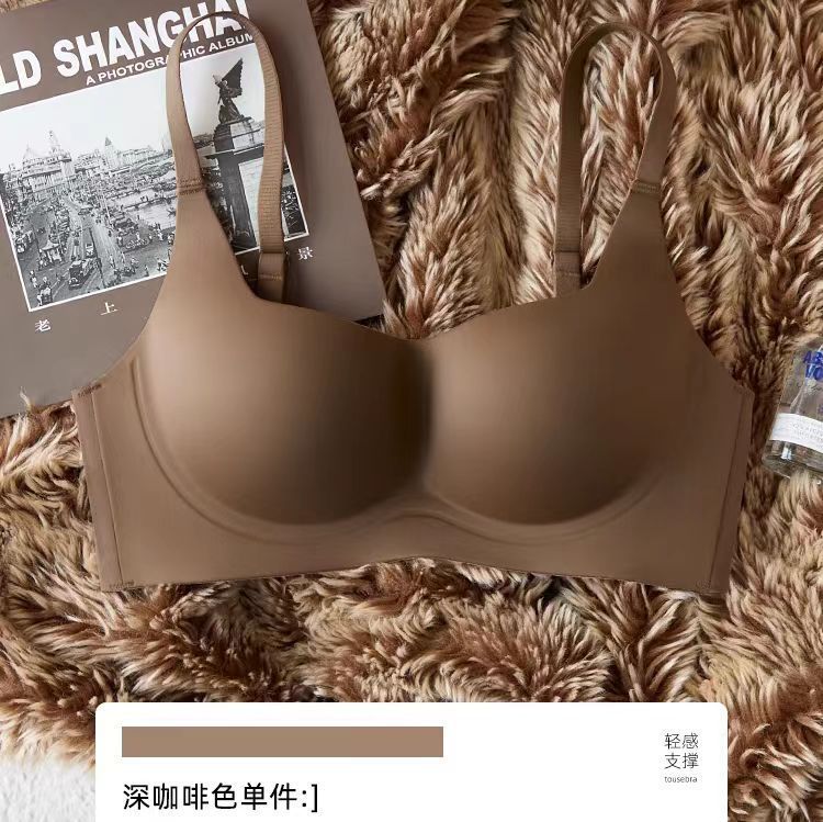 Picture of Seamless thin slimming underwear women's small chest push up upper support anti-sagging soft support wireless breast bra