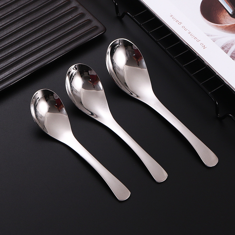 Picture of New Chinoiserie Thickened Stainless Steel Chinoiserie Spoon Stainless Steel Tableware Eating Spoon Small Round Spoon Spoon Palace Spoon