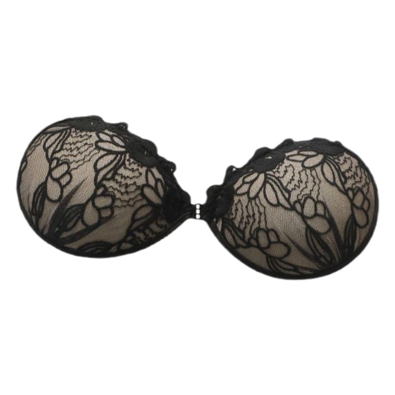 Cross-Border Sexy Lace Round Cup Silicone Breast Pads Ultra-Thin Push-Up Strapless Breast Pads Amazon Wholesale Supply