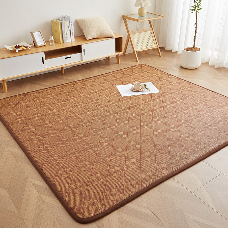 Picture of Rattan Mat Mat Floor Mat Summer Home Tatami Cool Ice Silk Floor Mat Living Room Ice Rattan Mat Soft Cushion Tatami Mat