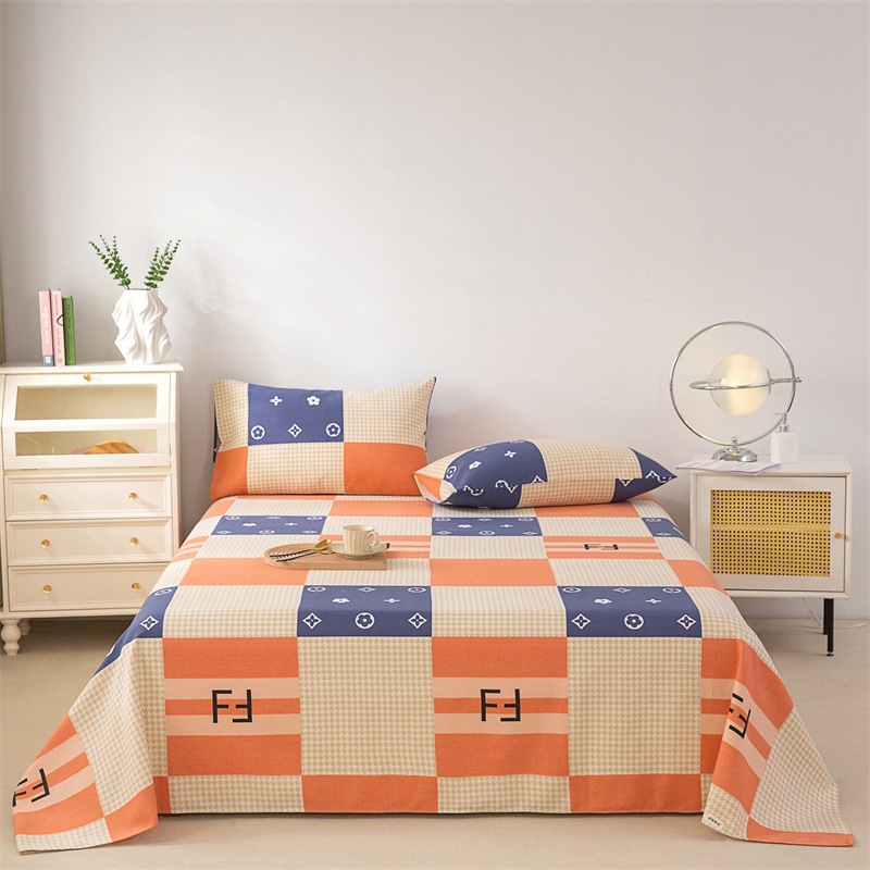 Picture of Cotton Thickened Old Coarse Cloth Bed Sheet Single Piece 100 Cotton Mat Linen Cotton Linen Single Dormitory Three-Piece Set