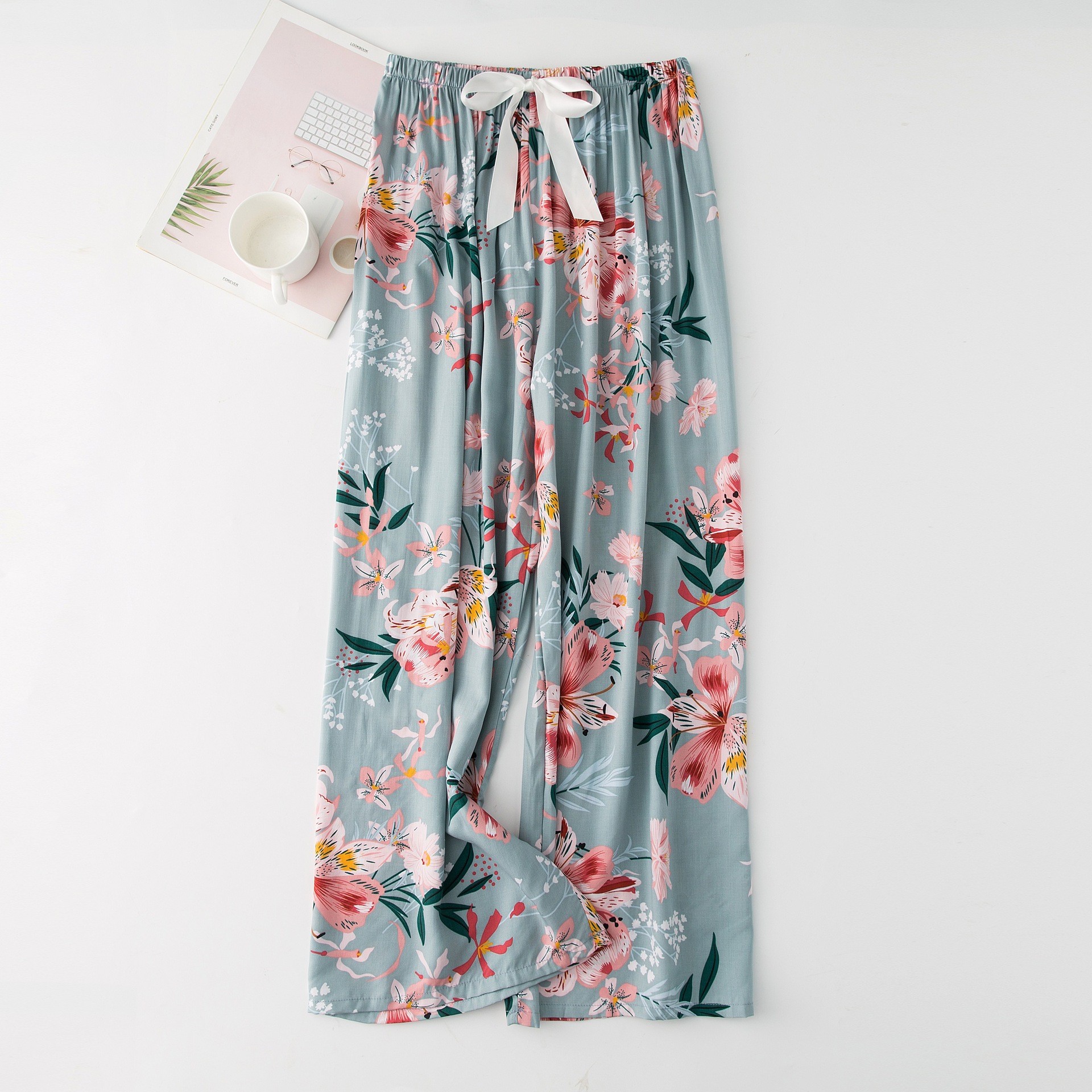 Picture of Cotton Silk Pajama Pants Women's Summer New Large Size Loose Pants Pregnant Women Can Wear Ram Cotton Thin Pants