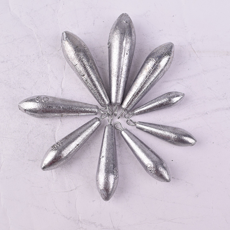 Picture of Willow Leaf Lead Pendant Fishing Gear Small Accessories with Ring String Hook Lead Lump Willow Leaf Fishing Pendant Water Drop Lead Pendant Full Gram Willow Leaf-Shaped Lead Pendant