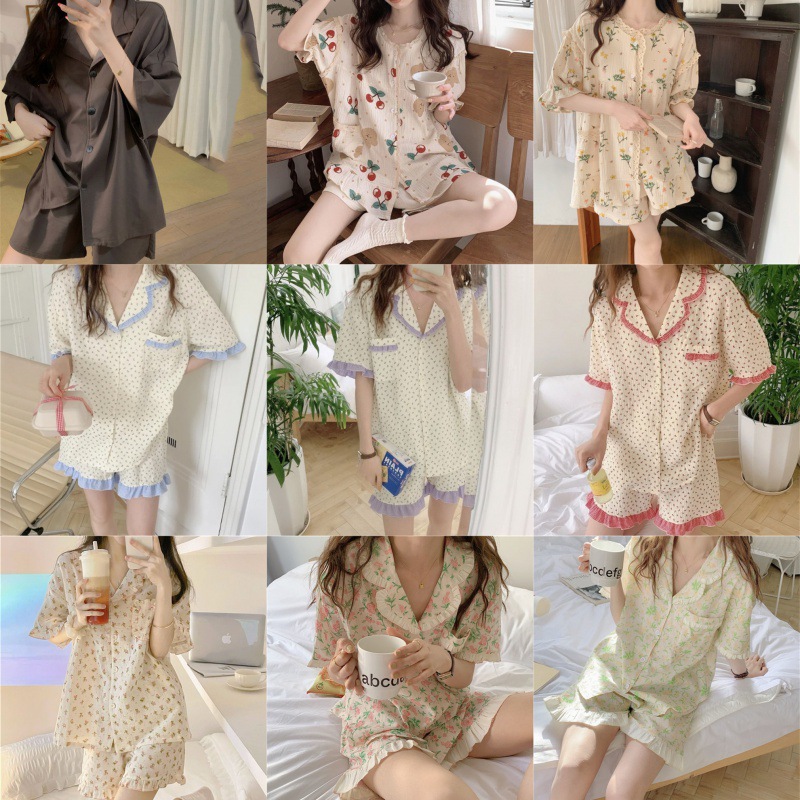 Summer 2023 New Floral Short-sleeved Pajamas Women's Internet Popular Style Girl's Sweet High-end Home Clothes Shorts Set