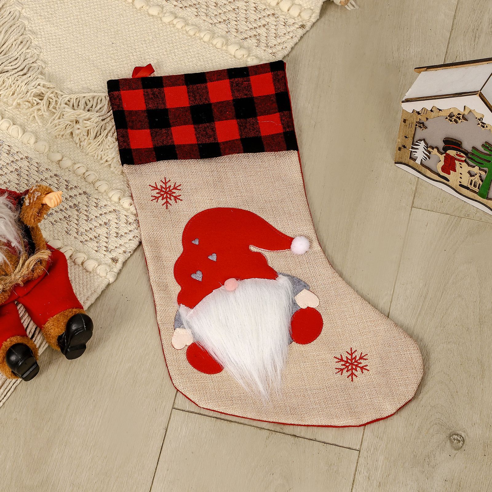 Picture of Christmas cross-border new Nordic style gnome Faceless Old man Christmas stocking gift bag Christmas decorations