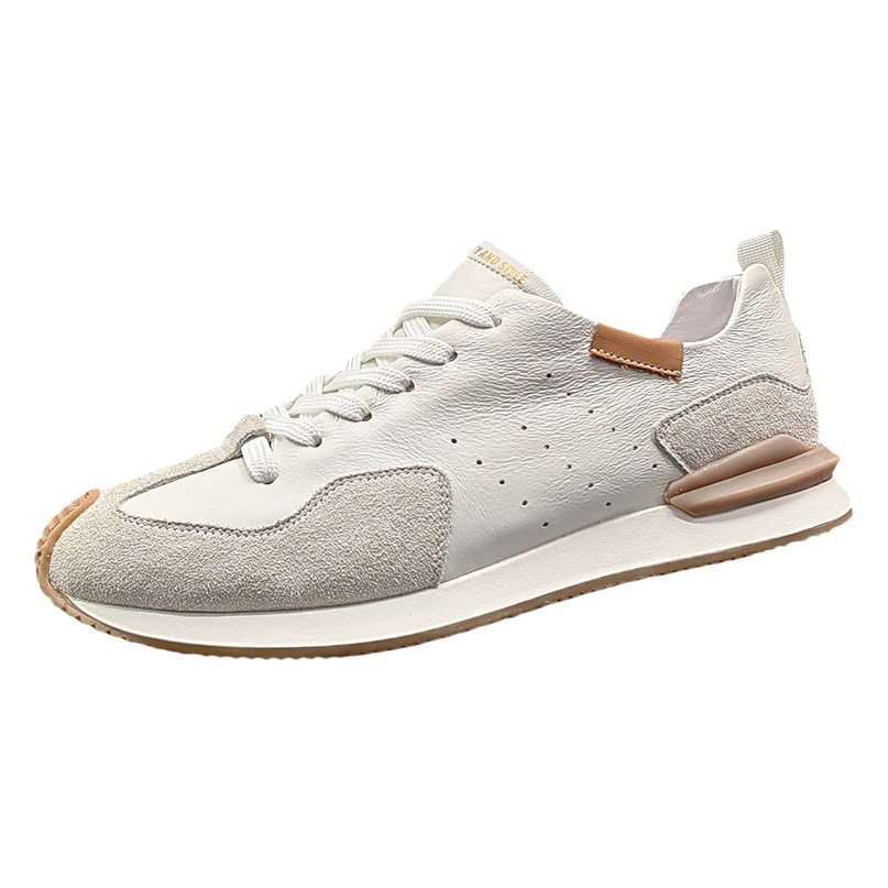 Men's shoes wholesale summer men's shoes sneaker men's casual shoes genuine leather White shoes men's shoes all-match soft sole shoes