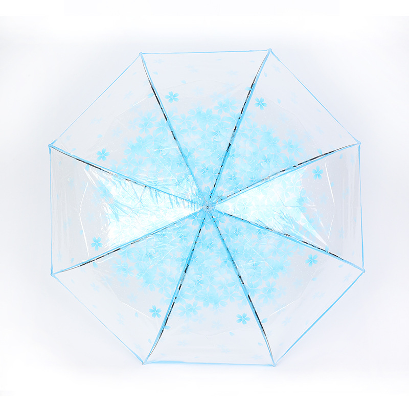 Picture of Fully Automatic Transparent Umbrella Folding 70% off Colorful Handle for Women, Logo Printable, White, Factory Direct Sales, Cross-Border Exclusive Supply