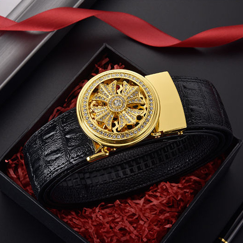 For cross-border diamond-encrusted time-to-time operation belt men's automatic buckle tremolo live explosion casual versatile business waistband