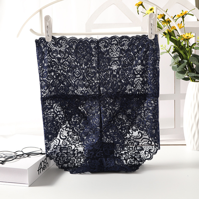 Picture of Cross-border high-waist lace underwear sexy hollow breathable no-hip underwear ladies briefs
