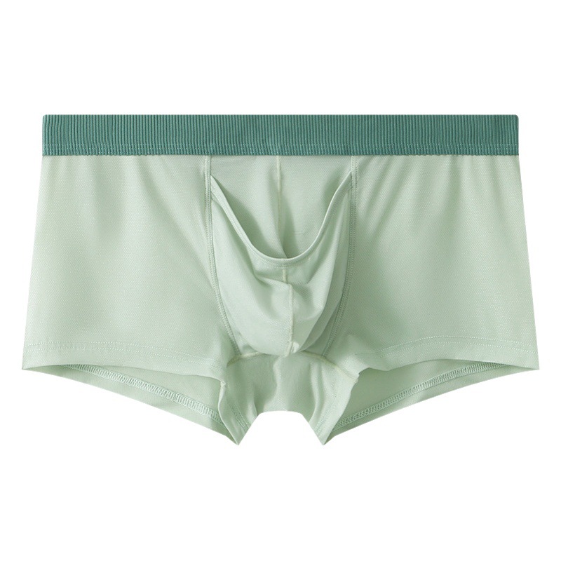 Men's Summer Ice Silk Thin Breathable Detachable No-Take-Off Sexy Boxer Briefs Wholesale