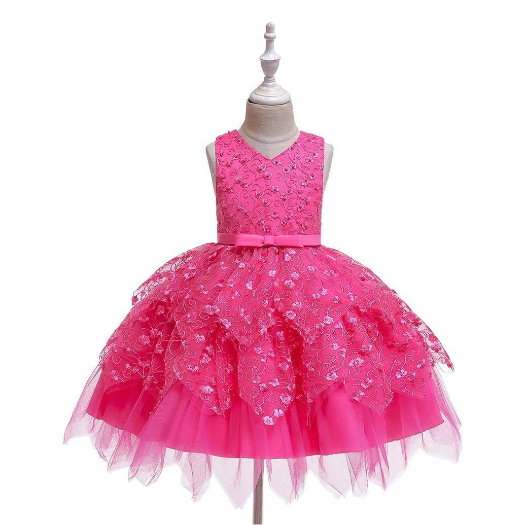 Girl's Dress Irregular Summer Baby Hundred Days Birthday Dress Veil Skirt Children's 0-5 Years Old Princess Skirt Pontoon Skirt
