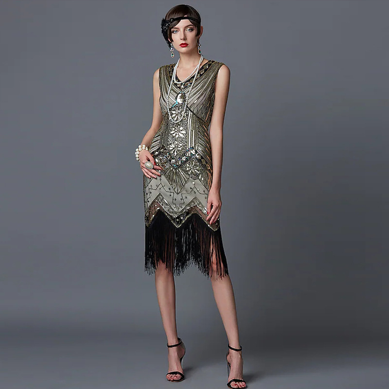 Picture of Gatsby Evening Dress Banquet Dress Tassel 1920 Vintage Sequins dress Amazon plus size Women's Dresses