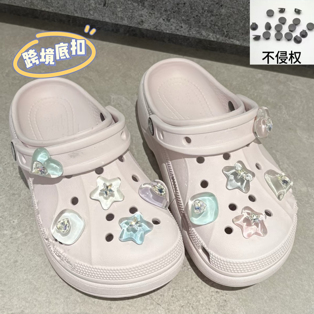 Adaptable to hole shoes love ornament dopamine clarity girly heart shoe buckle detachable decorative buckle accessories