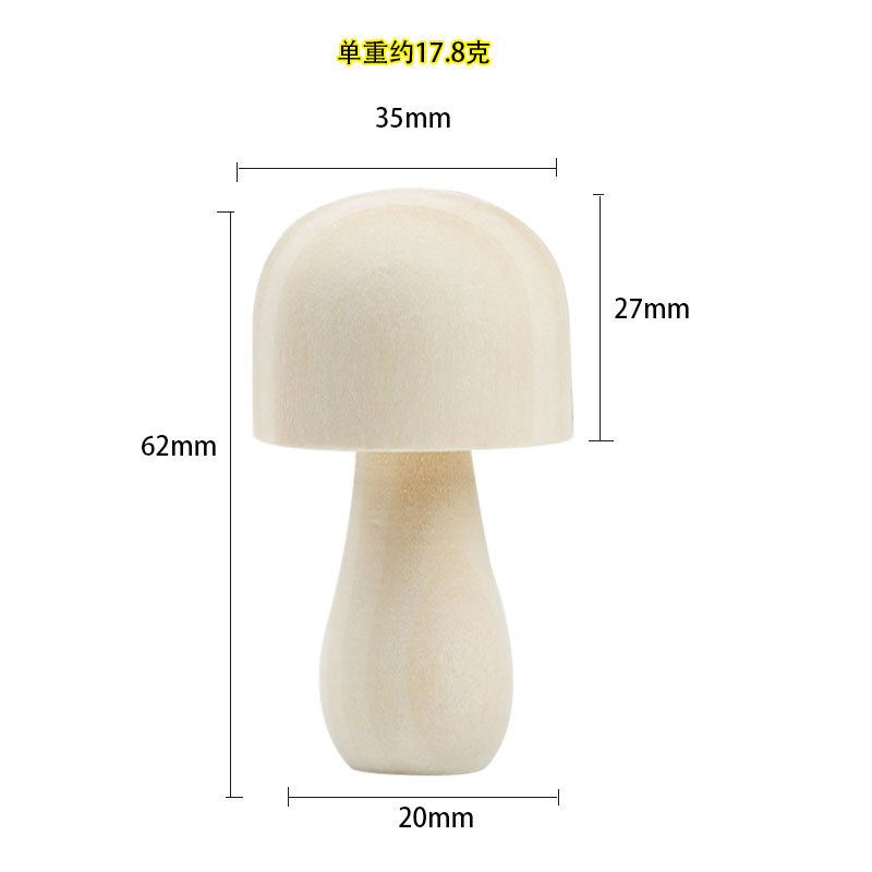 Picture of diy Creative Children's Painted Wooden Mushroom Original Wood Mushroom Mushroom Man Home Decoration Crafts Ornaments